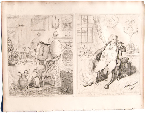 original James Gillray A Voluptuary under the Horrors of Digestion
Temperance Enjoying a Frugal Meal